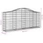 Preview: Gabionen mit Hochbogen 7 Stk. 200x30x80/100 cm Verzinktes Eisen