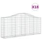 Preview: Gabionen mit Hochbogen 18 Stk. 200x30x80/100cm Verzinktes Eisen
