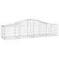 Preview: Gabionen mit Hochbogen 4 Stk. 200x50x40/60 cm Verzinktes Eisen