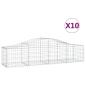 Preview: Gabionen mit Hochbogen 10 Stk. 200x50x40/60 cm Verzinktes Eisen
