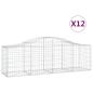 Preview: Gabionen mit Hochbogen 12 Stk. 200x50x60/80 cm Verzinktes Eisen