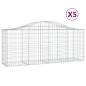 Preview: Gabionen mit Hochbogen 5 Stk. 200x50x80/100 cm Verzinktes Eisen
