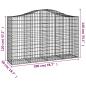 Preview: Gabionen mit Hochbogen 10Stk. 200x50x120/140cm Verzinktes Eisen