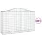 Preview: Gabionen mit Hochbogen 15Stk. 200x50x120/140cm Verzinktes Eisen