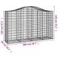 Preview: Gabionen mit Hochbogen 20Stk. 200x50x120/140cm Verzinktes Eisen