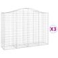 Preview: Gabionen mit Hochbogen 3 Stk. 200x50x140/160cm Verzinktes Eisen