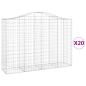 Preview: Gabionen mit Hochbogen 20Stk. 200x50x140/160cm Verzinktes Eisen