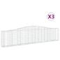 Preview: Gabionen mit Hochbogen 3 Stk. 400x30x80/100cm Verzinktes Eisen