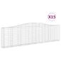 Preview: Gabionen mit Hochbogen 15Stk. 400x30x100/120cm Verzinktes Eisen