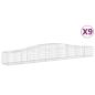Preview: Gabionen mit Hochbogen 9 Stk. 400x50x40/60cm Verzinktes Eisen