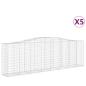 Preview: Gabionen mit Hochbogen 5 Stk. 400x50x120/140cm Verzinktes Eisen