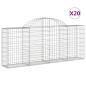 Preview: Gabionen mit Hochbogen 20 Stk. 200x30x80/100cm Verzinktes Eisen