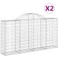 Preview: Gabionen mit Hochbogen 2 Stk. 200x30x100/120cm Verzinktes Eisen