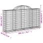 Preview: Gabionen mit Hochbogen 4 Stk. 200x30x100/120cm Verzinktes Eisen