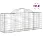 Preview: Gabionen mit Hochbogen 14 Stk. 200x50x80/100cm Verzinktes Eisen