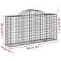 Preview: Gabionen mit Hochbogen 8 Stk. 200x50x100/120cm Verzinktes Eisen