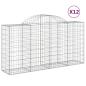 Preview: Gabionen mit Hochbogen 12 Stk 200x50x100/120cm Verzinktes Eisen