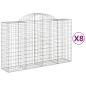 Preview: Gabionen mit Hochbogen 8 Stk. 200x50x120/140cm Verzinktes Eisen