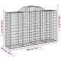 Preview: Gabionen mit Hochbogen 12Stk. 200x50x120/140cm Verzinktes Eisen