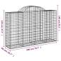 Preview: Gabionen mit Hochbogen 14Stk. 200x50x120/140cm Verzinktes Eisen