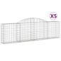 Preview: Gabionen mit Hochbogen 5 Stk. 300x30x80/100 cm Verzinktes Eisen