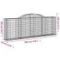 Preview: Gabionen mit Hochbogen 6 Stk. 300x30x100/120cm Verzinktes Eisen