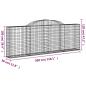 Preview: Gabionen mit Hochbogen 8 Stk. 300x30x100/120cm Verzinktes Eisen