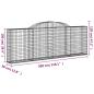 Preview: Gabionen mit Hochbogen 12 Stk 300x30x100/120cm Verzinktes Eisen