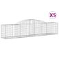 Preview: Gabionen mit Hochbogen 5 Stk. 300x50x60/80 cm Verzinktes Eisen
