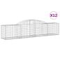 Preview: Gabionen mit Hochbogen 12 Stk. 300x50x60/80 cm Verzinktes Eisen