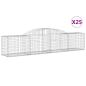 Preview: Gabionen mit Hochbogen 25 Stk. 300x50x60/80 cm Verzinktes Eisen