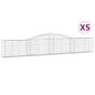 Preview: Gabionen mit Hochbogen 5 Stk. 400x30x60/80 cm Verzinktes Eisen