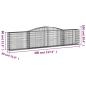 Preview: Gabionen mit Hochbogen 6 Stk. 400x30x80/100cm Verzinktes Eisen