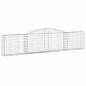 Preview: Gabionen mit Hochbogen 15 Stk. 400x30x80/100cm Verzinktes Eisen