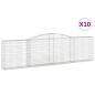 Preview: Gabionen mit Hochbogen 10Stk. 400x30x100/120cm Verzinktes Eisen