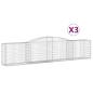 Preview: Gabionen mit Hochbogen 3 Stk. 400x50x80/100cm Verzinktes Eisen