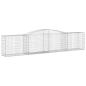 Preview: Gabionen mit Hochbogen 15 Stk. 400x50x80/100cm Verzinktes Eisen