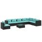 Preview: 9-tlg. Garten-Lounge-Set mit Kissen Poly Rattan Schwarz