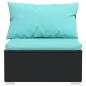 Preview: 9-tlg. Garten-Lounge-Set mit Kissen Poly Rattan Schwarz