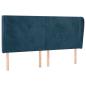 Preview: Kopfteil mit Ohren Dunkelblau 163x23x118/128 cm Samt