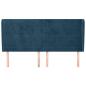 Preview: Kopfteil mit Ohren Dunkelblau 183x23x118/128 cm Samt
