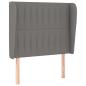 Preview: Kopfteil mit Ohren Dunkelgrau 83x23x118/128 cm Stoff