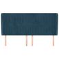 Preview: Kopfteil mit Ohren Dunkelblau 183x23x118/128 cm Samt