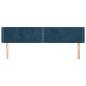Preview: Kopfteil mit Ohren Dunkelblau 203x16x78/88 cm Samt