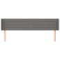 Preview: Kopfteil mit Ohren Dunkelgrau 163x16x78/88 cm Stoff