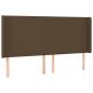 Preview: Kopfteil mit Ohren Dunkelbraun 203x16x118/128 cm Stoff