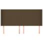 Preview: Kopfteil mit Ohren Dunkelbraun 203x16x118/128 cm Stoff