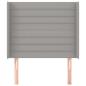 Preview: Kopfteil mit Ohren Hellgrau 103x16x118/128 cm Stoff