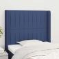 Preview: ARDEBO.de - Kopfteil mit Ohren Blau 103x16x118/128 cm Stoff
