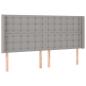 Preview: Kopfteil mit Ohren Hellgrau 163x16x118/128 cm Stoff